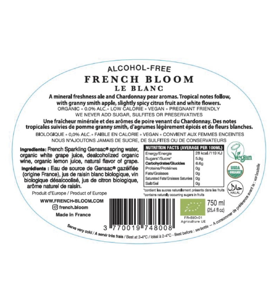 French Bloom Blanc - 0,0% - 750 ml